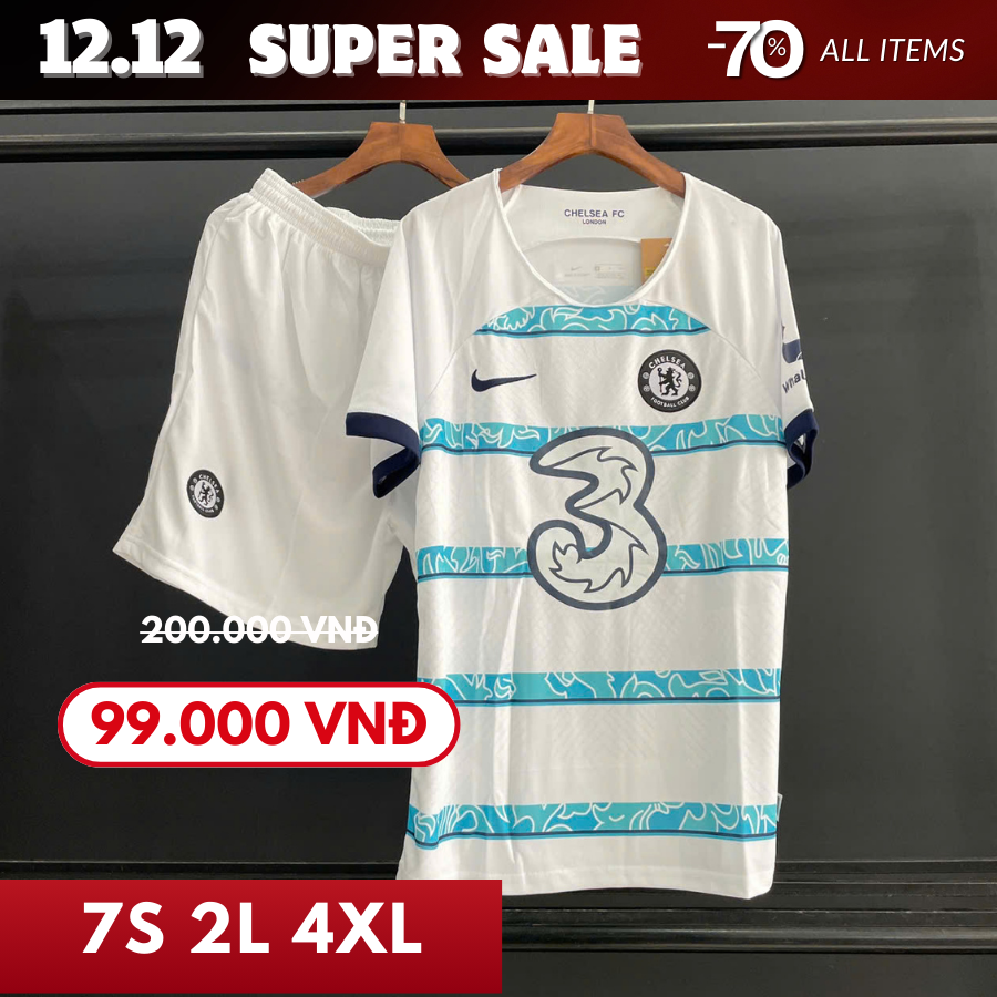 CHELSEA SÂN KHÁCH TRẮNG SỌC XANH 22/23