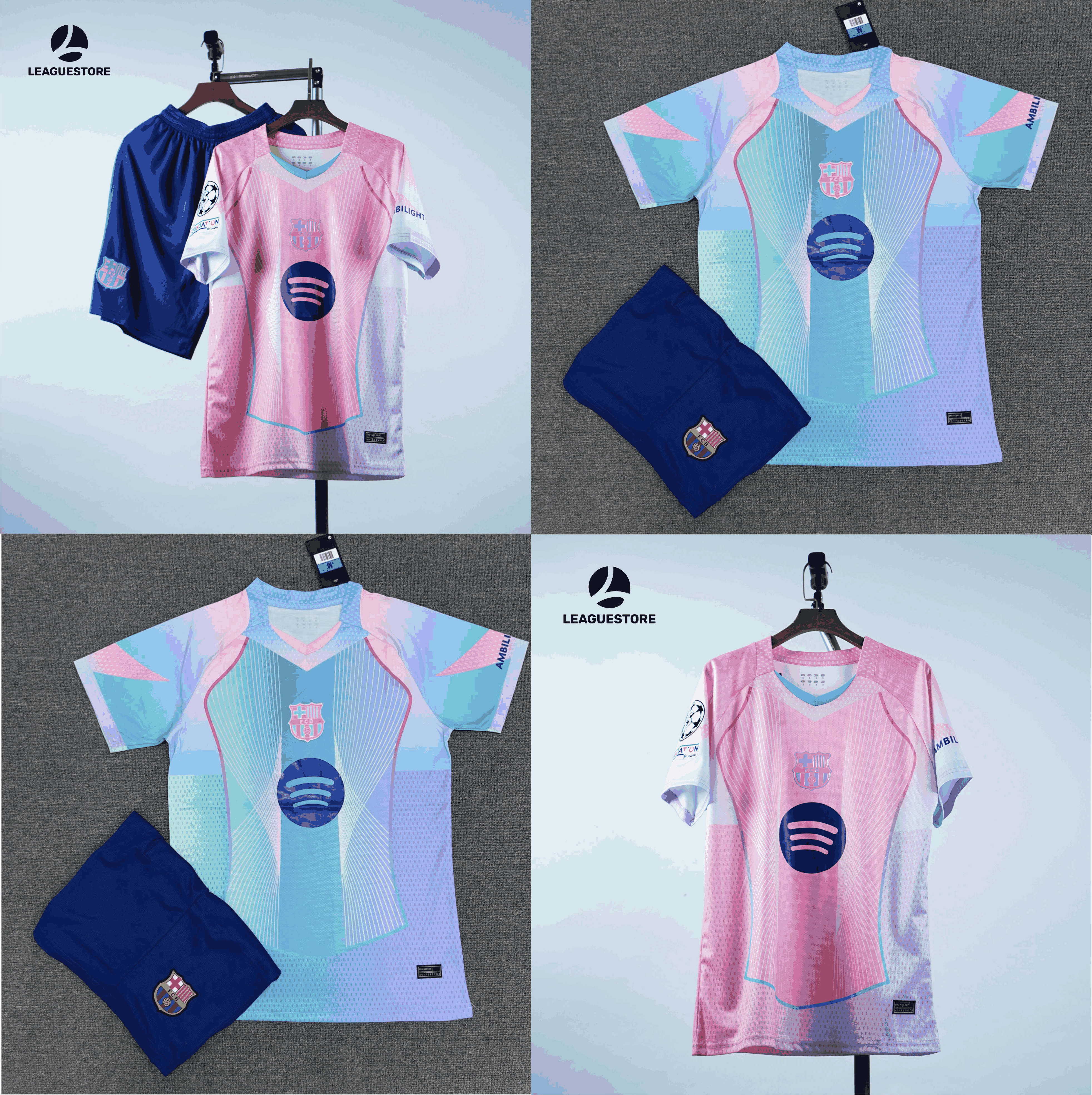 Bộ Quần Áo Barcelona Màu Hồng 25/26 – Thiết Kế Độc Lạ, Nổi Bật Trên Sân Cỏ