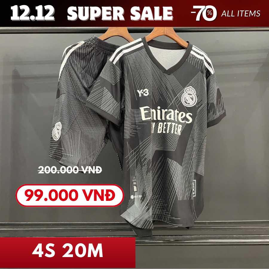 REAL SÂN KHÁCH MÀU ĐEN HỌA TIẾT 22/23