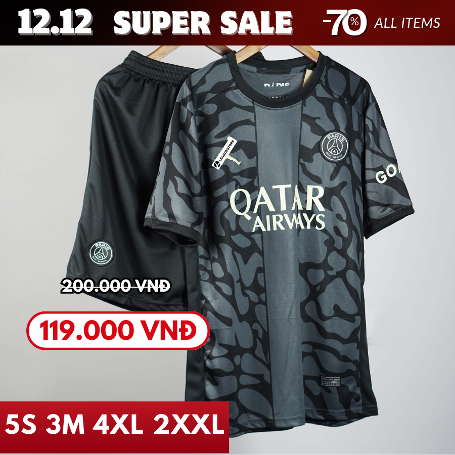 PSG FM MÀU ĐEN HỌA TIẾT 23/24