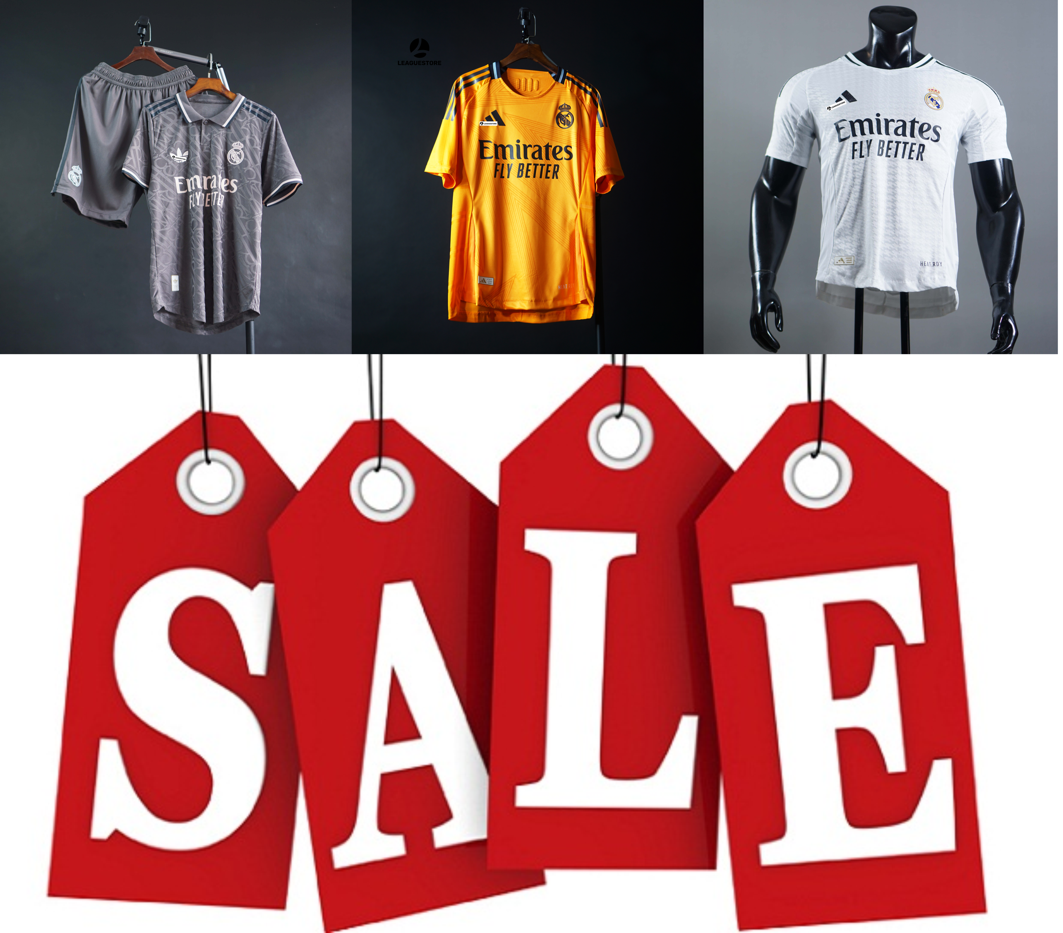 [SALE] PLAYER Bộ áo đấu Real Madrid  24/25 - logo cao su non